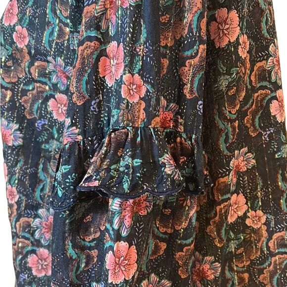 Louise Misha floral Button Front Long Sleeve Ruffle blouse - Picture 4 of 15